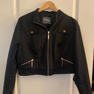 Charlotte Russe Black Jacket with Gold Zippers